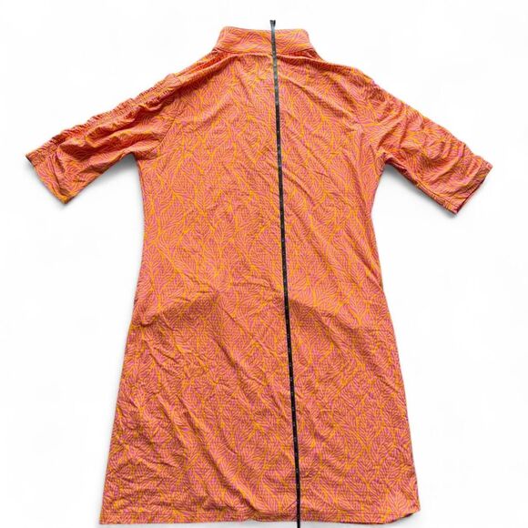Ibkül Elbow sleeve Mini Dress Sally Print in Orange Peel (sold out /rare) size M - Picture 7 of 8